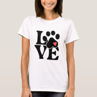 T-shirt Love Paw Print Pet Lover Gift