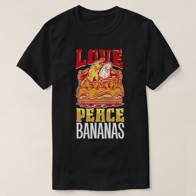 T-shirt Love Peace Bananas (Design devant)