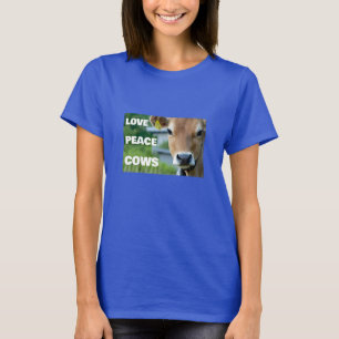 T-shirt Love Peace Cows (sombre)