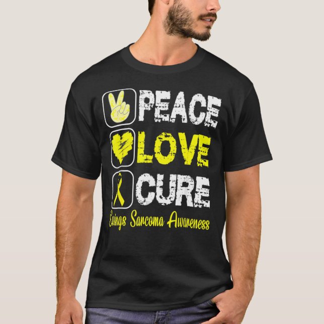 T-shirt Love Peace Cure Ewings (Devant)