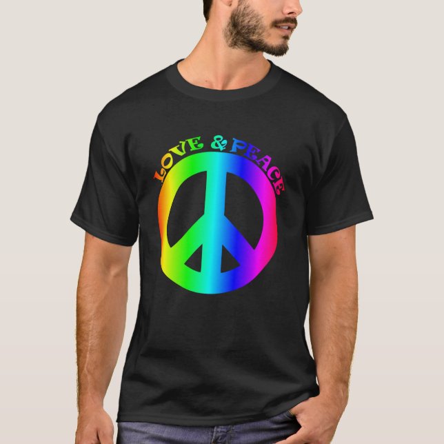 T-shirt Love Peace Freedom 60s les années 70 Tie Dye Hippi (Devant)