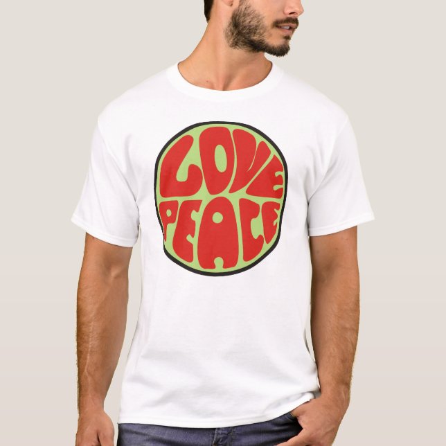 T-shirt Love peace Hippie (Devant)