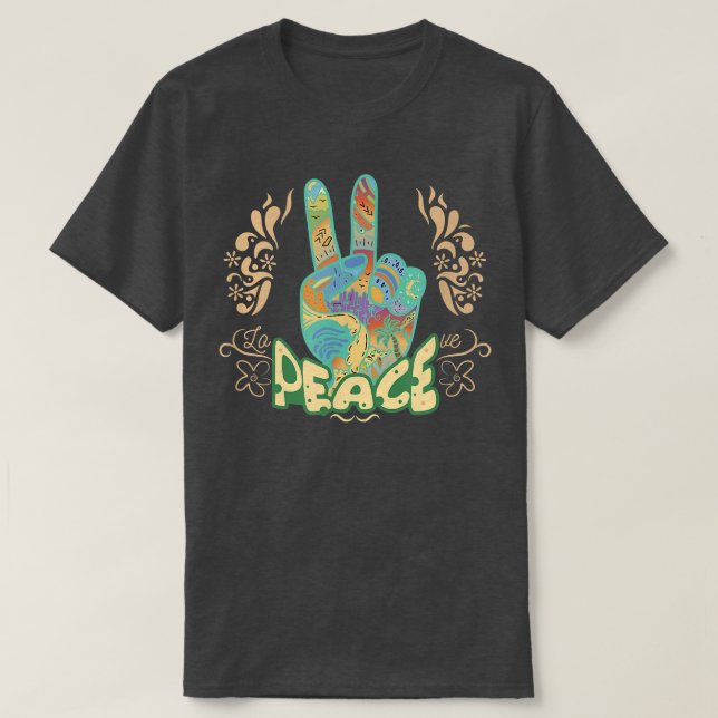 T-shirt Love Peace Motivation Penser positivement (Design devant)