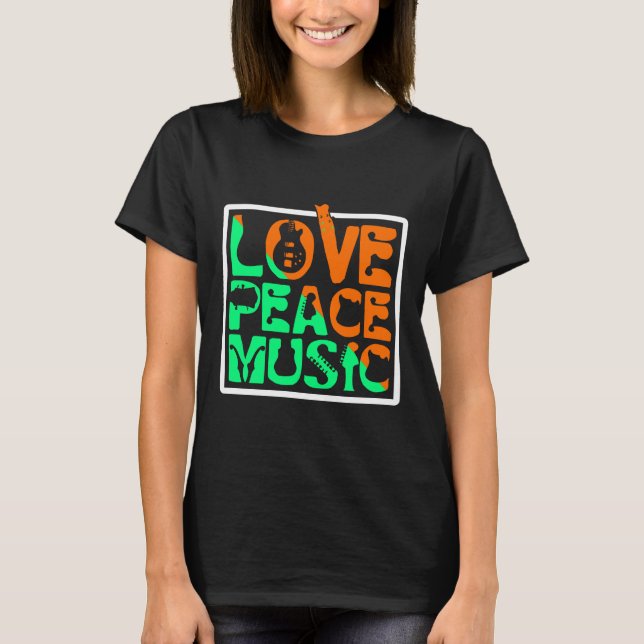 T-shirt Love peace music (Devant)
