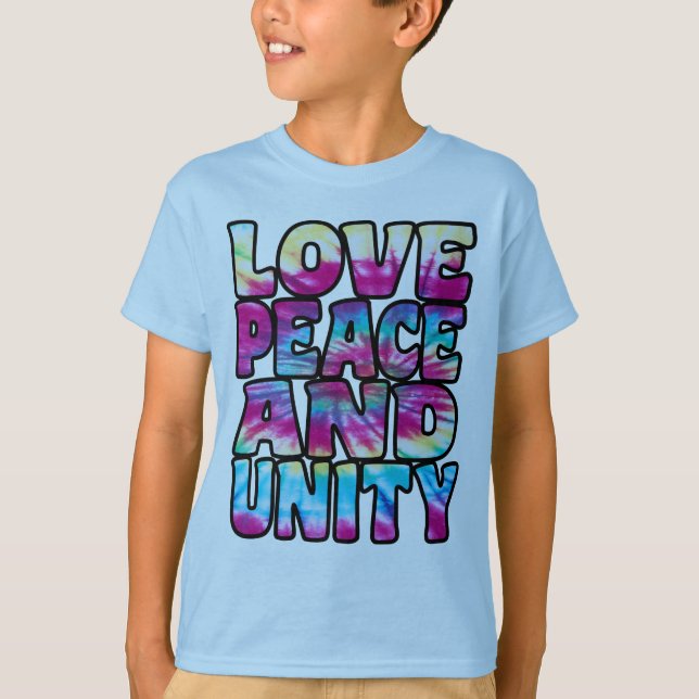 T-SHIRT LOVE PEACE UNITY. (Devant)