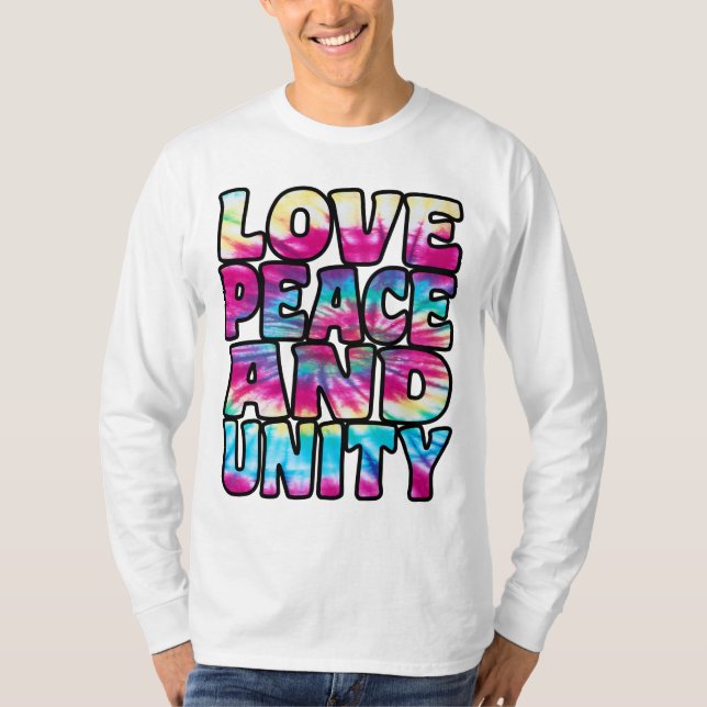 T-SHIRT LOVE PEACE UNITY. (Devant)