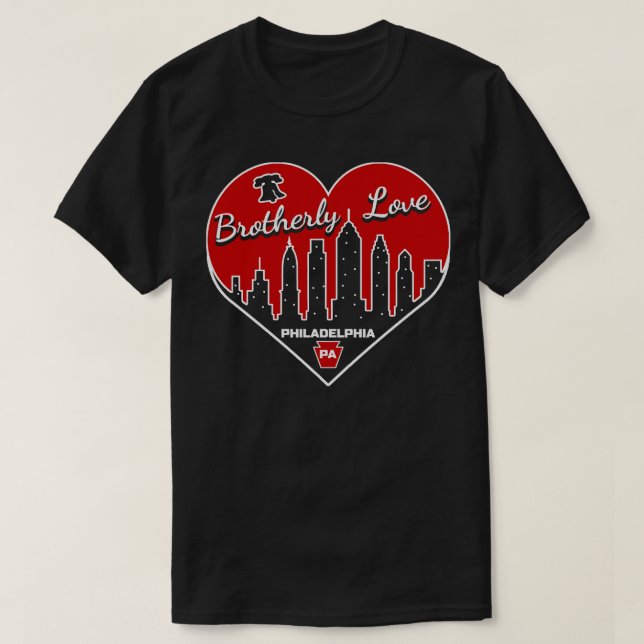 T-shirt Love Philadelphia PA Philly Lover Heart City Skyli (Design devant)
