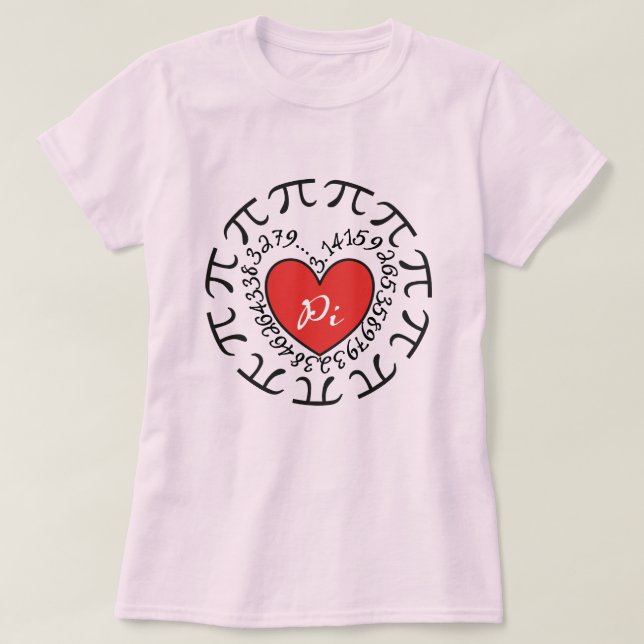 T-shirt Love Pi 3.14 - Pi Day (Design devant)