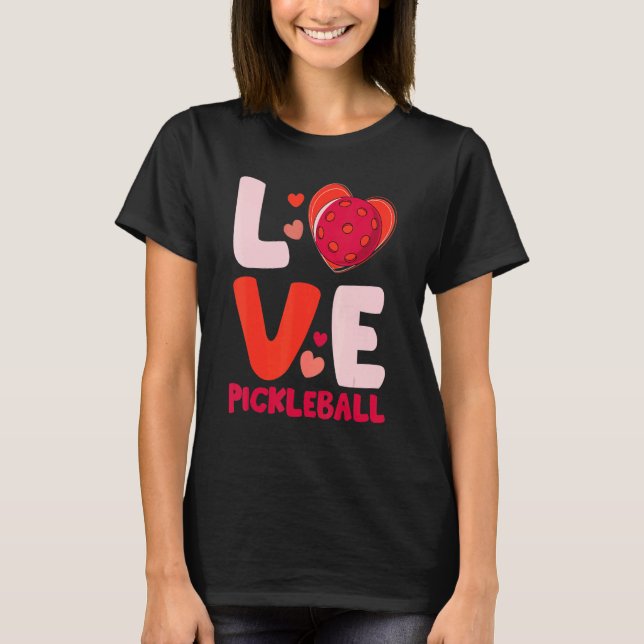 T-shirt Love Pickleball Heart Valentines For Player Kids G (Devant)