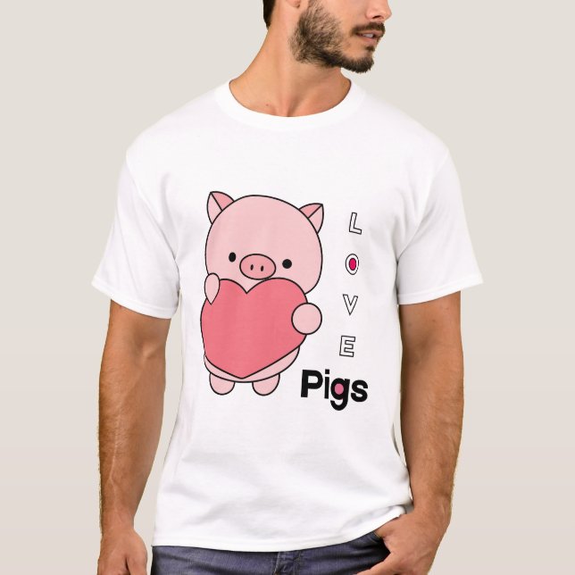 T-shirt Love Pigs conception de la journée nationale du po (Devant)