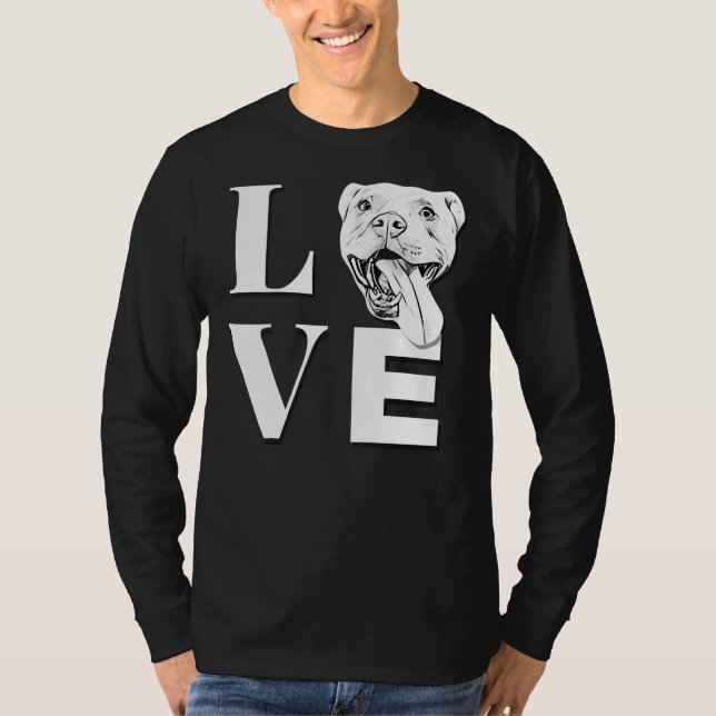 T-shirt Love Pit Bulls Designer Pitbull L O V E (Devant)