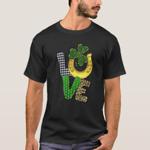 T-shirt Love Plaid Leopard Shamrock C Chaussures Cheval Pa