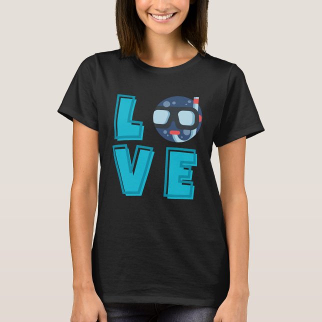T-shirt Love Plongée sous-marine (Devant)