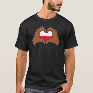 T-shirt Love Pologne Drapeau Coeur Polonais Racines Patrim