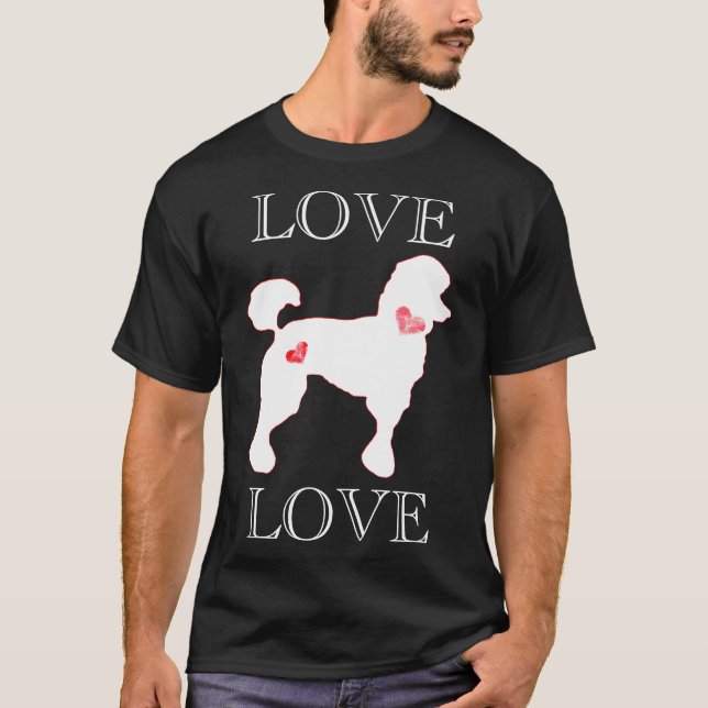 T-shirt Love Poodles Coeur Blanc (Devant)