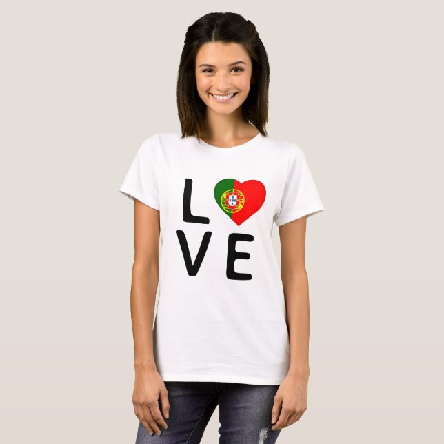 T-shirt Love - Portugal Drapeau (Devant entier)