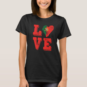 T-shirt Love Portugal Drapeau Fier Portugais