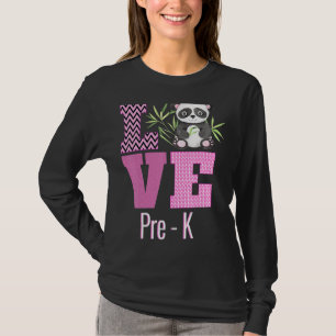 T-shirt Love Pré K Panda Pré Maternelle Retour À