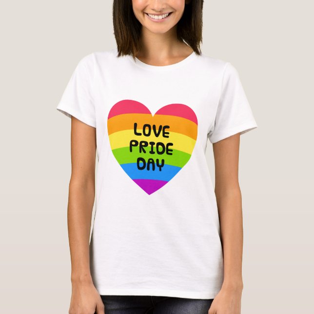 T-shirt Love Pride Day femmes blanches (Devant)