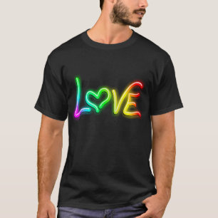 T-shirt Love Psychedelic Neon Light