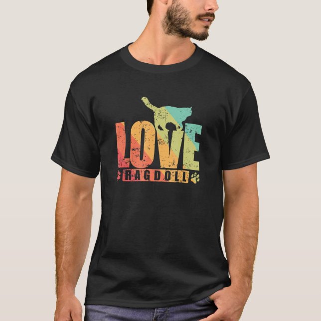 T-shirt Love Ragdoll Pet Chat race (Devant)