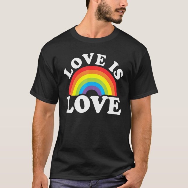 T-shirt Love Rainbow Ally LGBTQ Lesbian Gay Bisexual Pride (Devant)