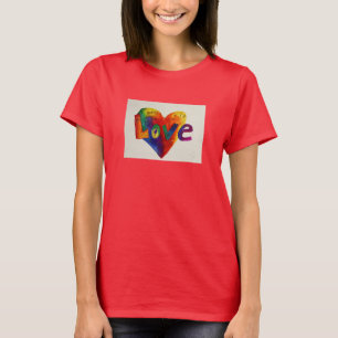 T-shirt Love Rainbow Heart Parties scintillant Art Word TS