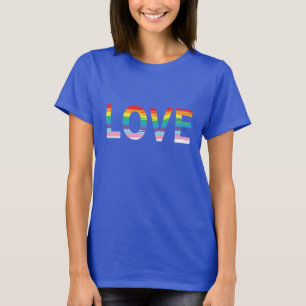 T-shirt LOVE Rainbow LGBTQIA Drapeau, lettre de fierté T-s