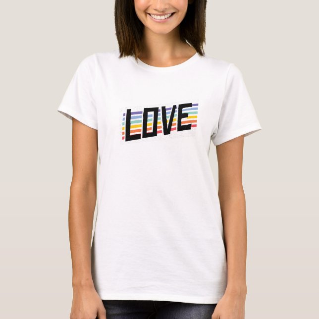 T-shirt Love Rainbow Stripes (Devant)