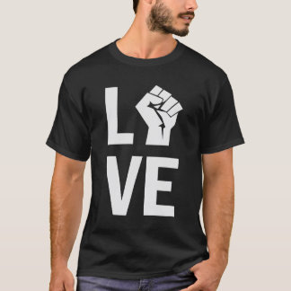 T-shirt Love Raised Fist Shirt, Chemise Melanin, Magie noi