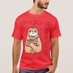 T-shirt Love Ramen Anime Noodles Kawaii Japonais Sloth Ske