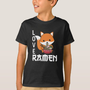 T-shirt Love Ramen Cute Fox Kawaii Foxes