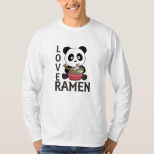 T-shirt Love Ramen Cute Panda Kawaii Pandas