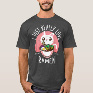 T-shirt Love Ramen japonais nouilles Kawaii Anime Cat831
