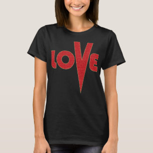 T-shirt Love Red And Gold Parties scintillant High V Lettr