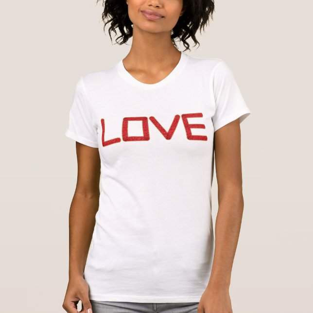 T-shirt Love Red Parties scintillant Lettres Gold Bordure (Devant)