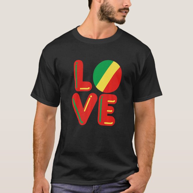 T-shirt LOVE - Republic Of The Congo Premium (Devant)