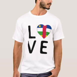 T-shirt Love - République Centrafricaine Drapeau