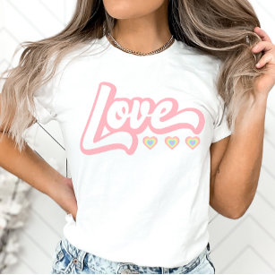 T-shirt Love Retro Saint Valentin Sweatshirt, Hearts Swe