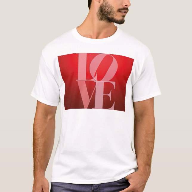 T-shirt Love Romance Rouge rose (Devant)