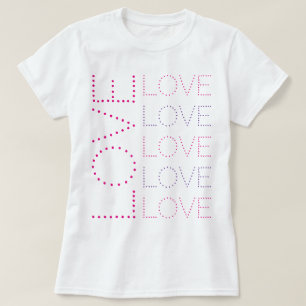 T-shirt LOVE Rose Et Lavender Chic Typographie Dotée