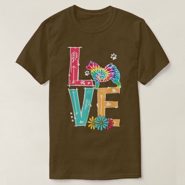 T-shirt Love Samoyed Tie Dye Rainbow Samoyed Lover  (Design devant)