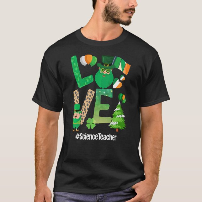 T-shirt Love Science Enseignant Cute Science Enseignant Co (Devant)
