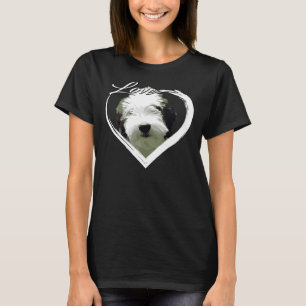 T-shirt Love Sheepadoodle Old English Sheepdog