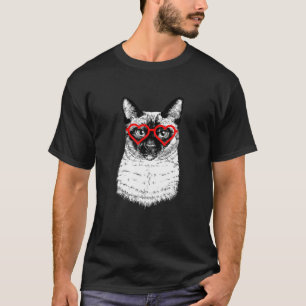 T-shirt Love Siamese Chat Heart Tail Twisted Amoureux des