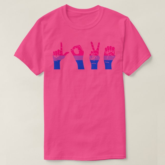 T-shirt Love Sign Language Cute ASL LGBTQ Cute Bisexual Pr (Design devant)