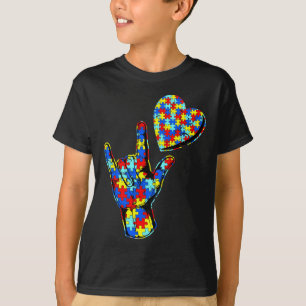 T-shirt Love Sign Language Sensibilisation sur l'autisme P