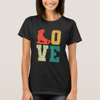 T-shirt Love Skate Team Fan Winter Figure Patinage Ice Ska