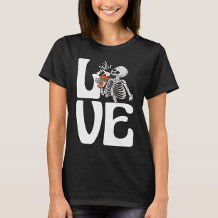 T-shirt Love Skeleton Citrouille épice Hommes Halloween Ce