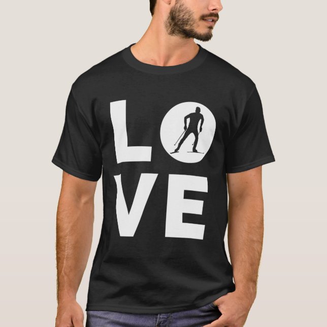 T-shirt Love Ski de fond (Devant)